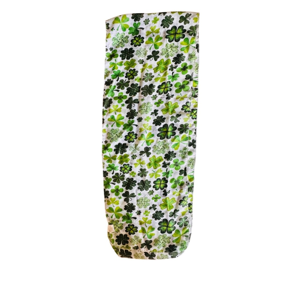 Green Shamrock Clover St Patricks Day Table Runner Scarf Lightweight‎ Home Decor